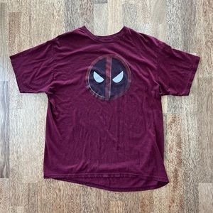 Deadpool T-Shirt Short Sleeve X-Men Marvel Movie Maroon Red Mens XL